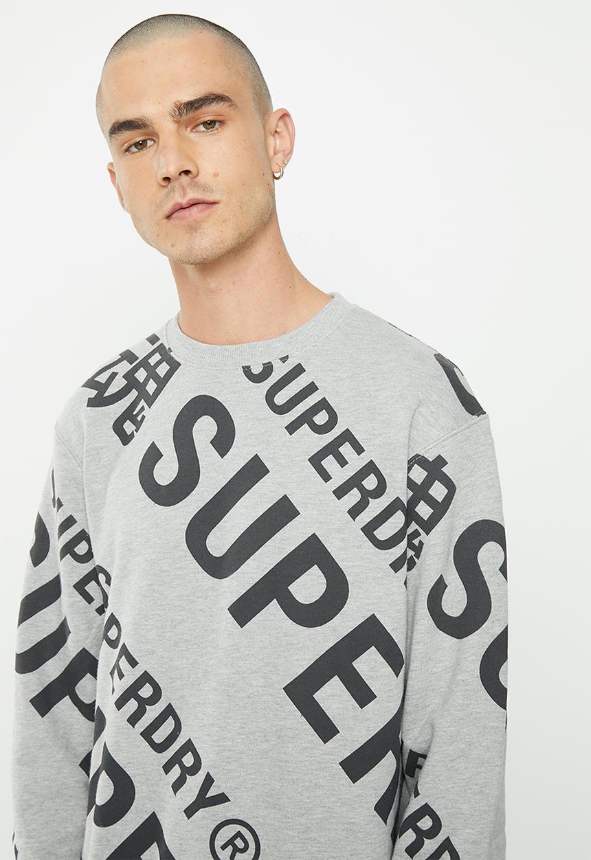 Superdry. - Code cl aop crew - grey marl