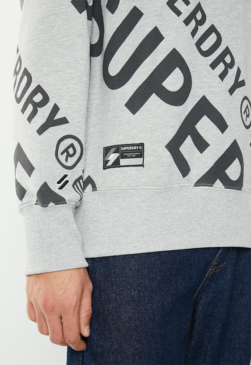 Superdry. - Code cl aop crew - grey marl