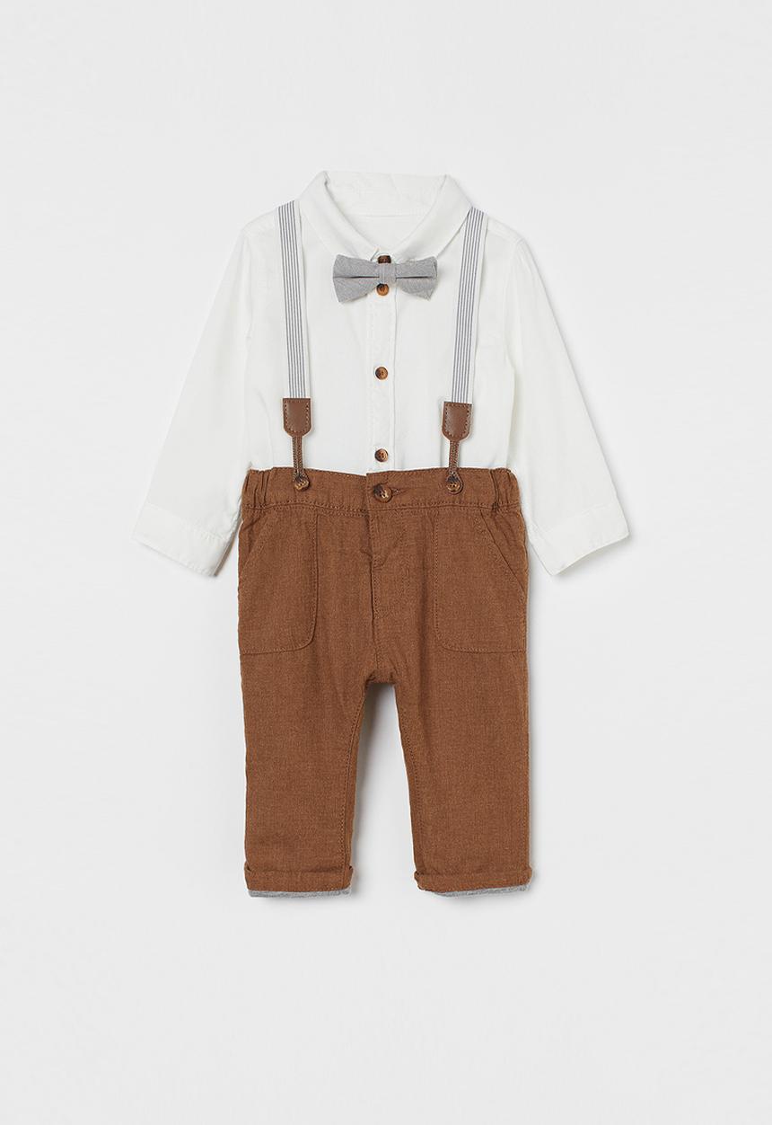 H&M - Dressy set - brown/white