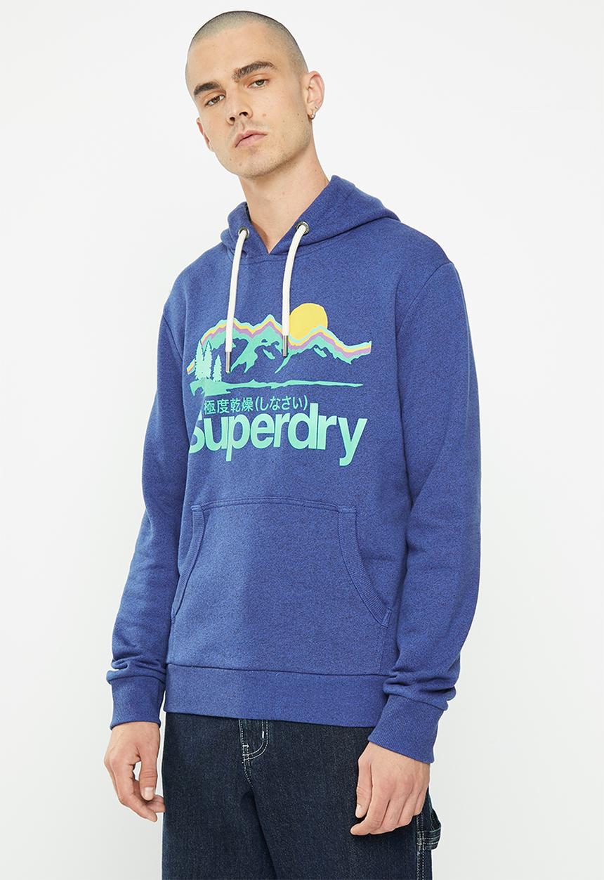 Superdry. - Vintage cl great outdoors hood - bright blue grit