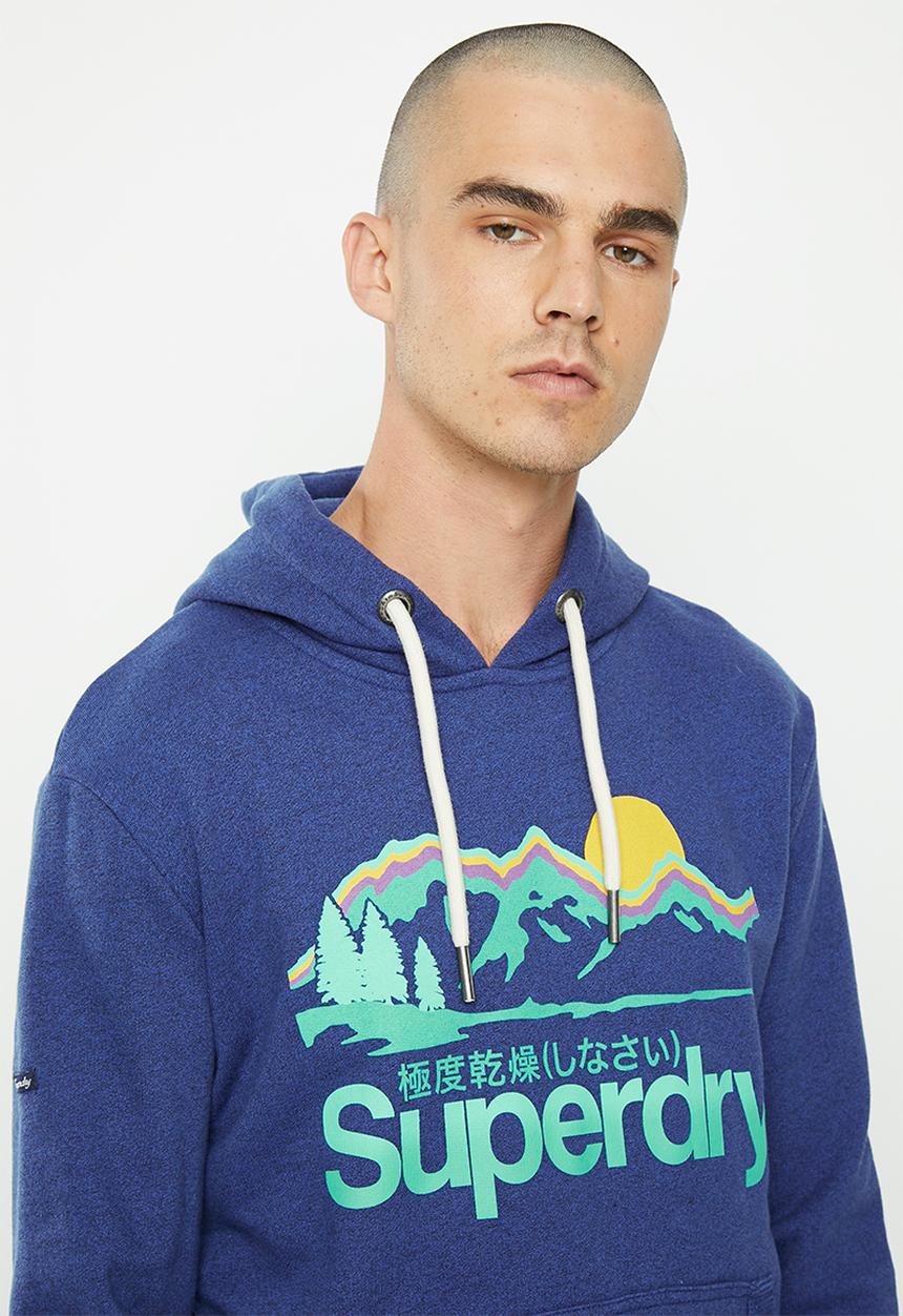 Superdry. - Vintage cl great outdoors hood - bright blue grit