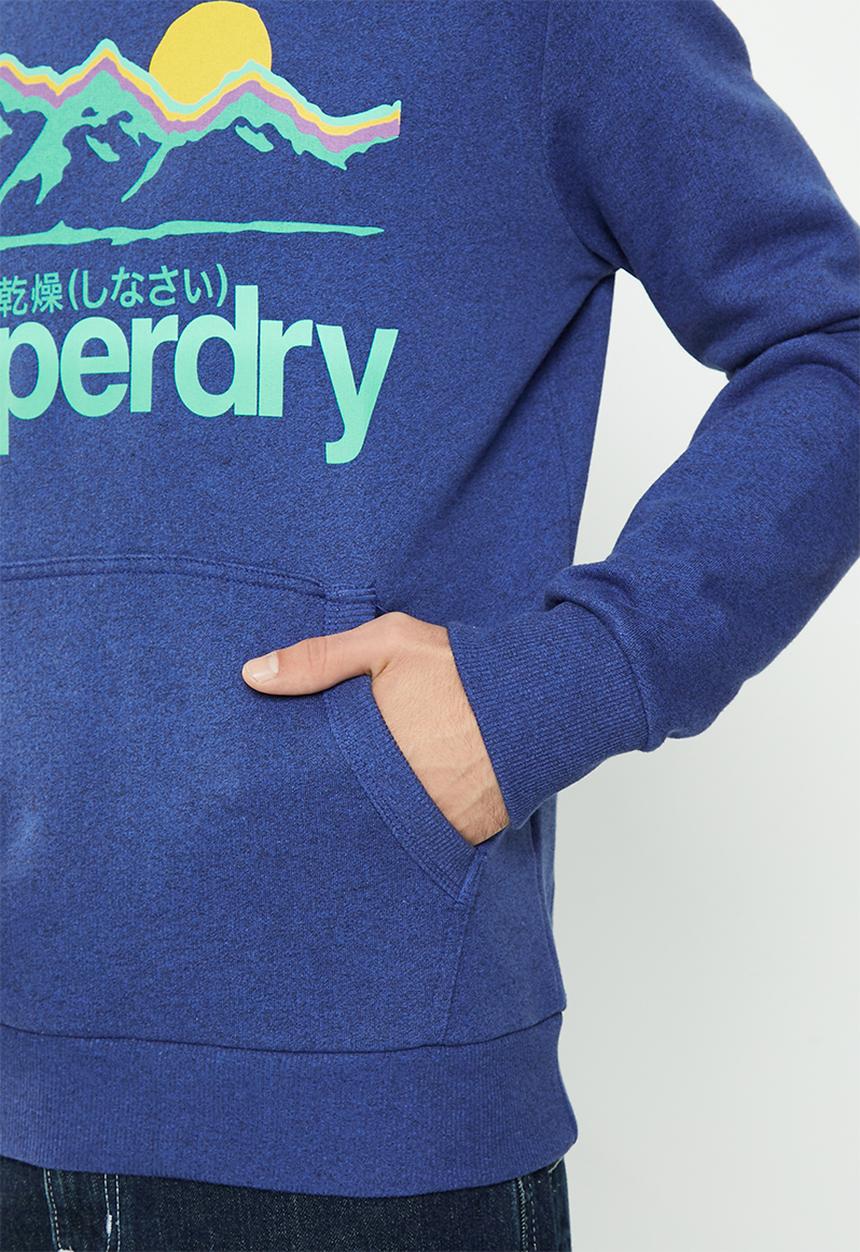 Superdry. - Vintage cl great outdoors hood - bright blue grit