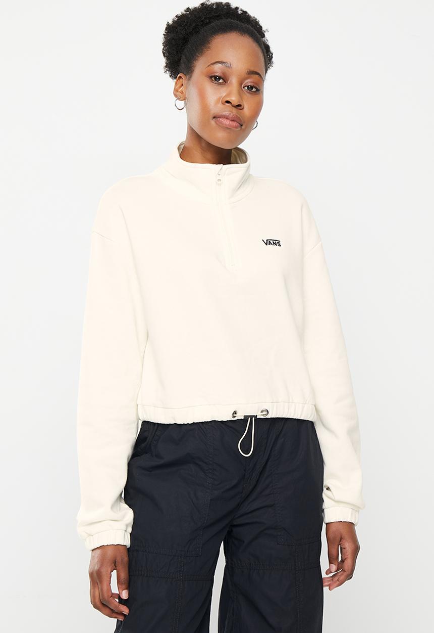 Vans - Wm left chest half zip fleece - marshmallow