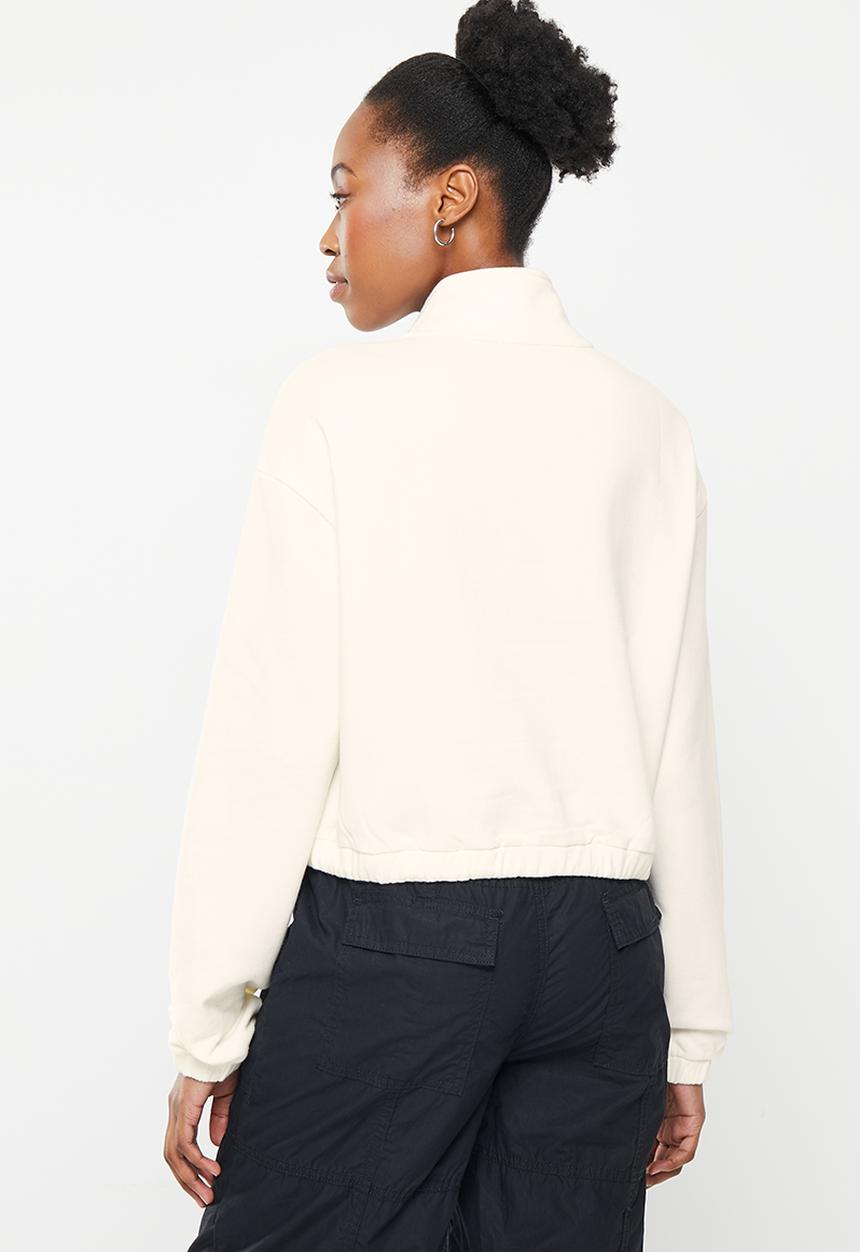 Vans - Wm left chest half zip fleece - marshmallow