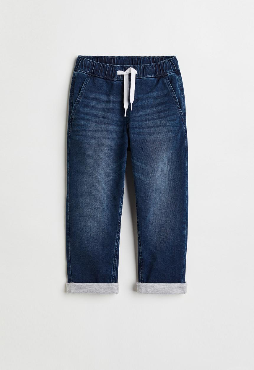 H&M - Lined denim joggers - dark denim blue