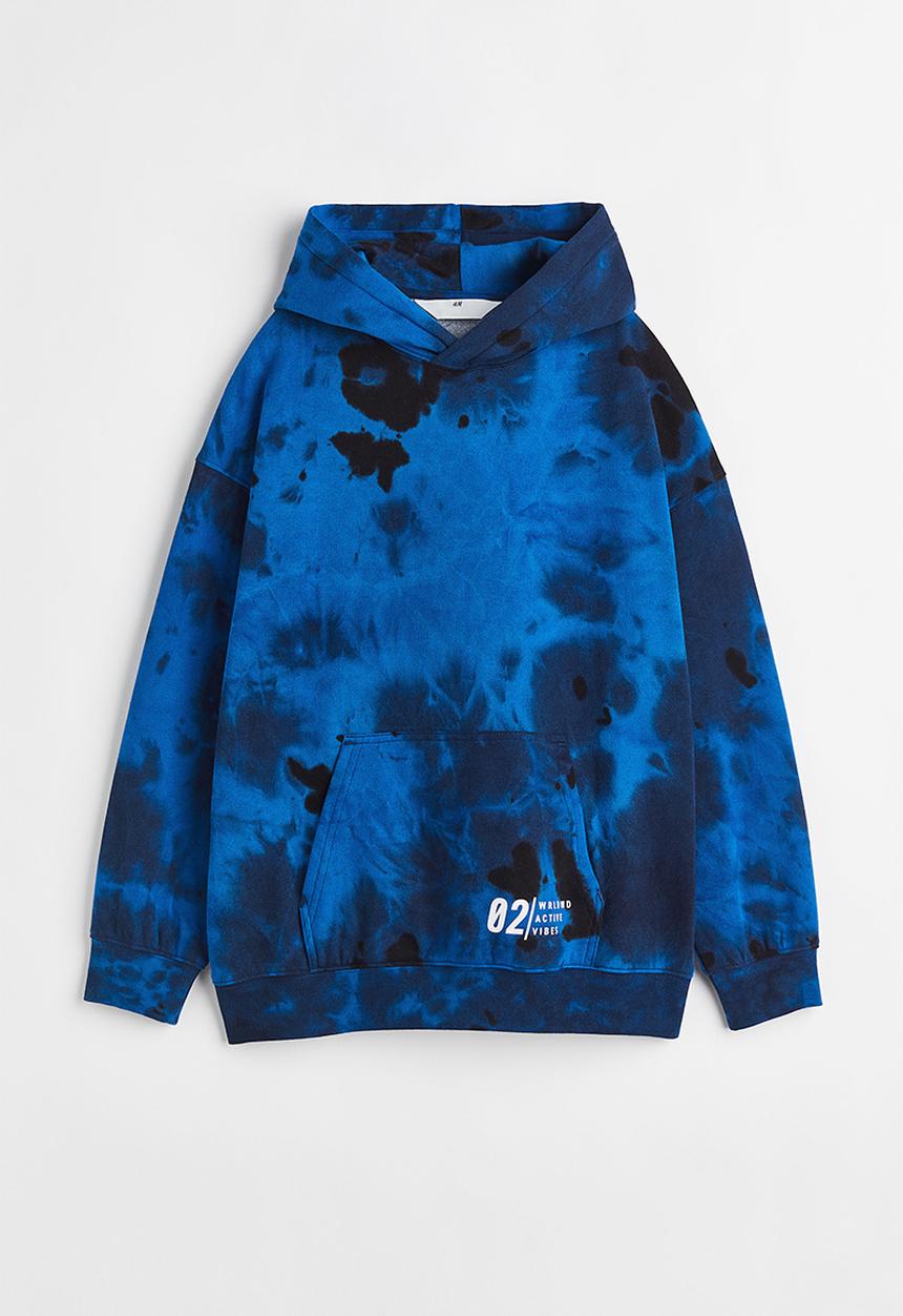 H&M - Oversized hoodie - blue/tie-dye
