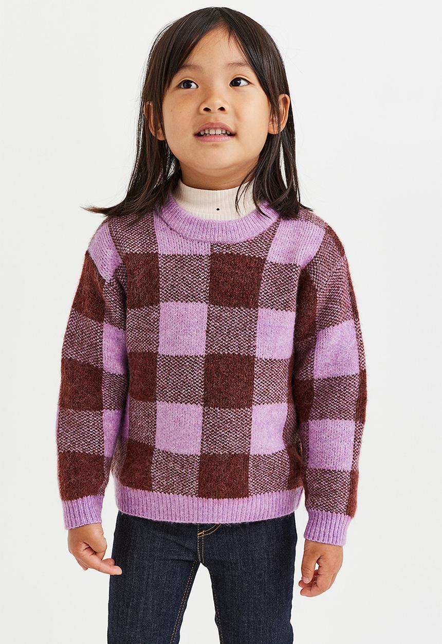 H&M - Jumper - light purple/checked