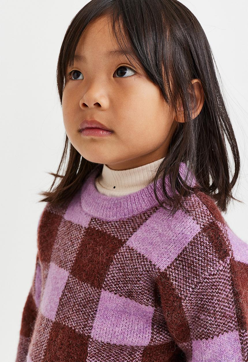 H&M - Jumper - light purple/checked
