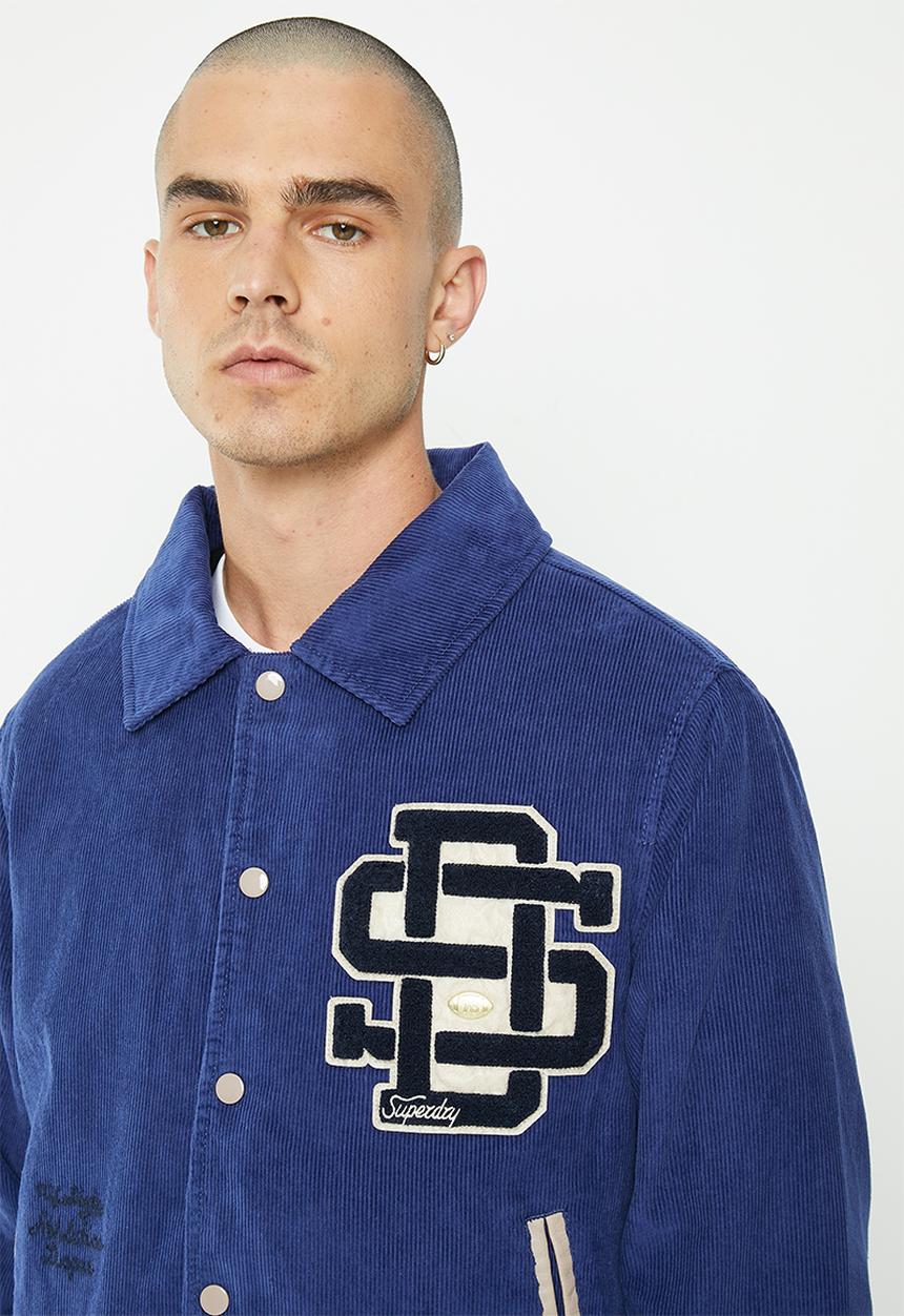 Superdry. - Vintage varsity cord bomber - twilight navy