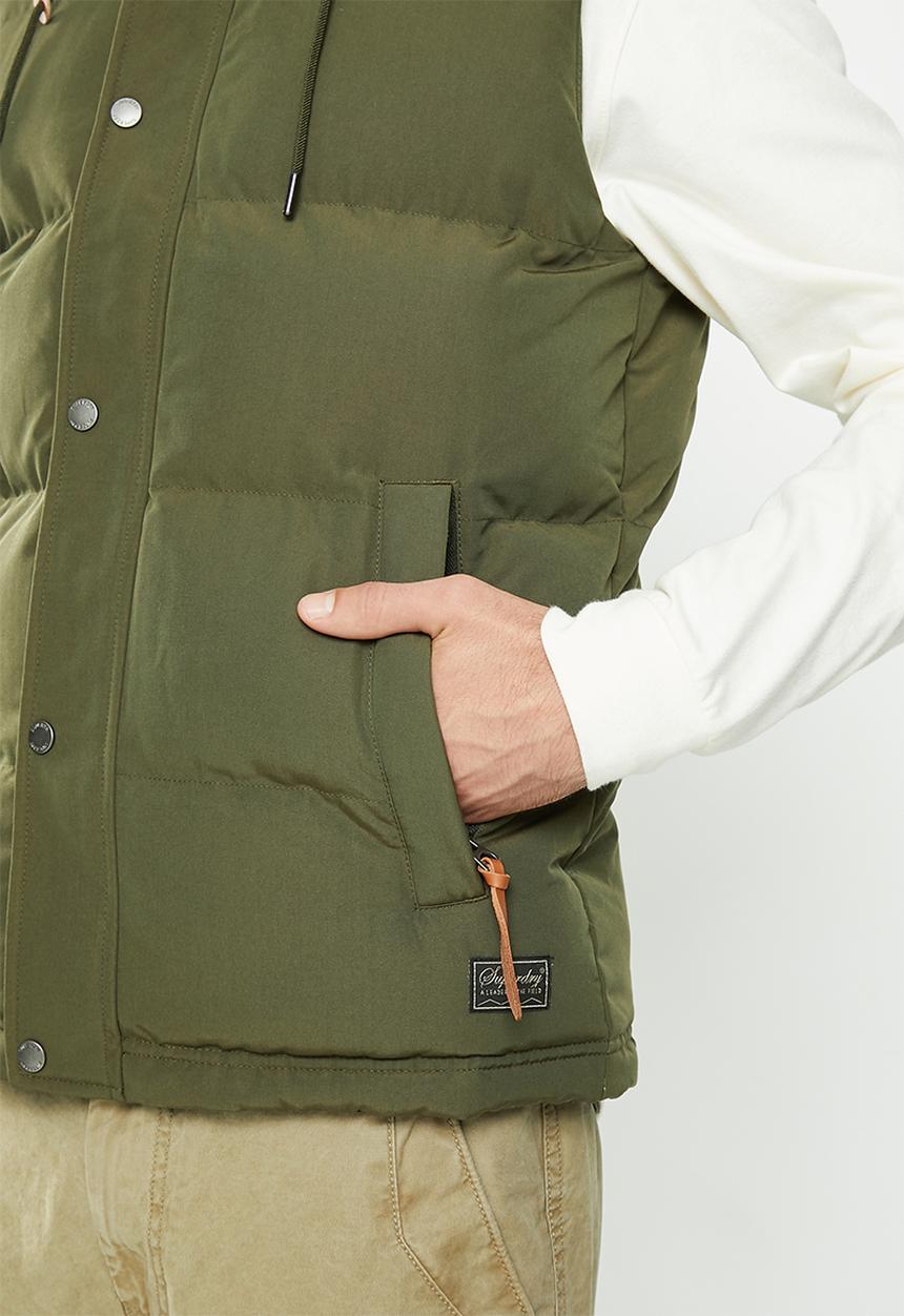 Superdry. - Hooded everest gilet - surplus goods olive