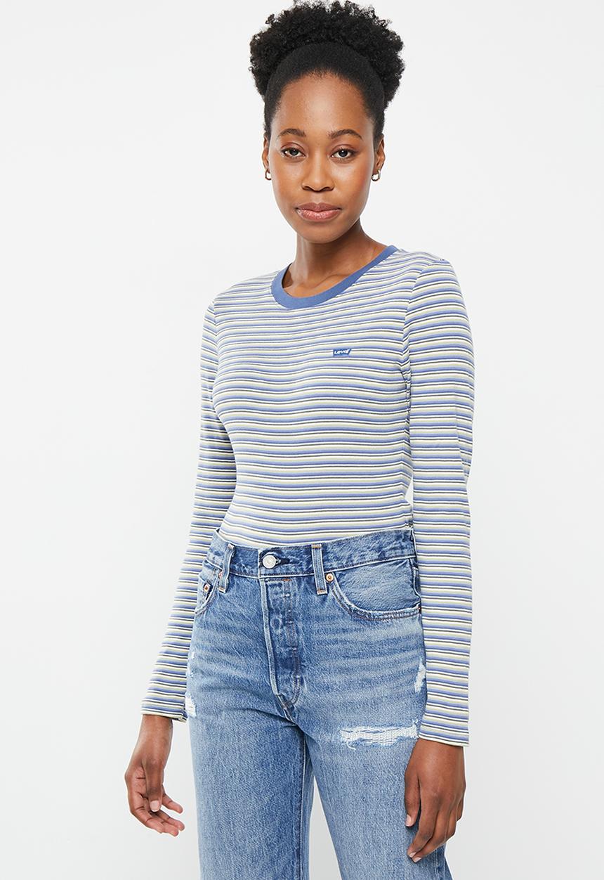 Levi’s® - Long sleeve baby tee - coriander stripe true navy