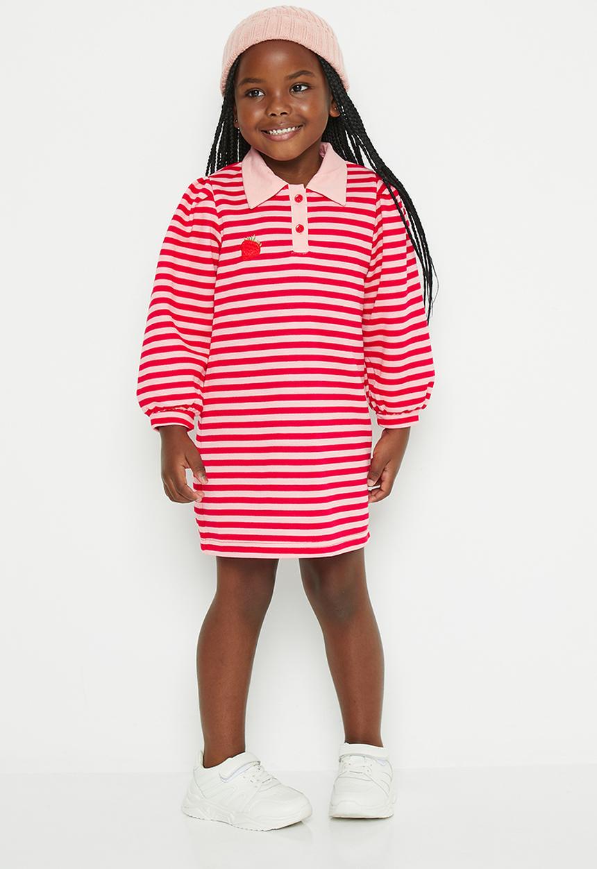 Pop Candy - Stripe golfer dress - red & pink
