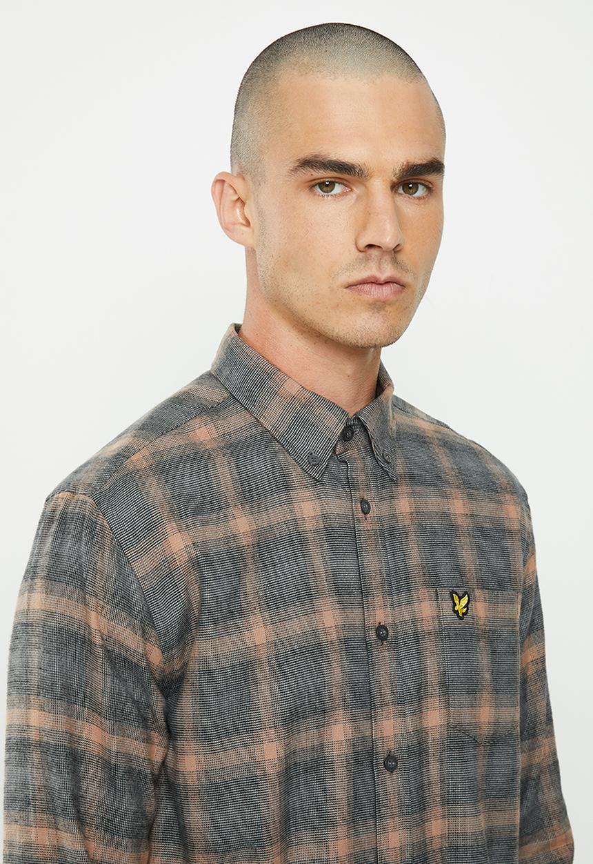 Lyle & Scott - Button down check shirt - jet black