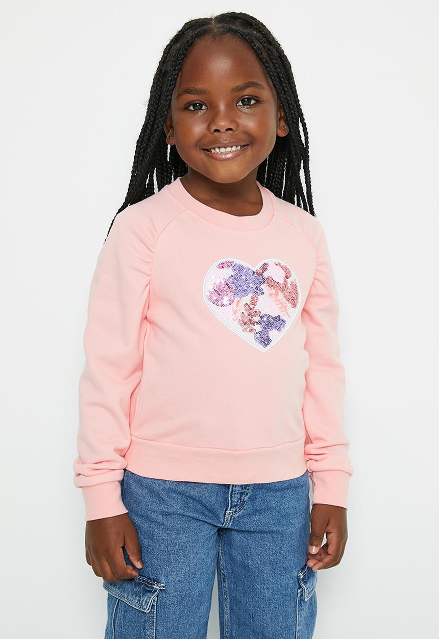Pop Candy - Girls heart sweatshirt - pink