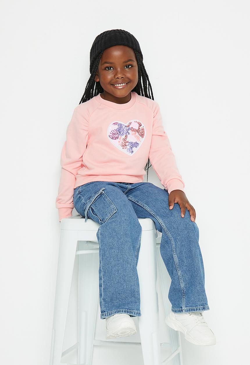 Pop Candy - Girls heart sweatshirt - pink