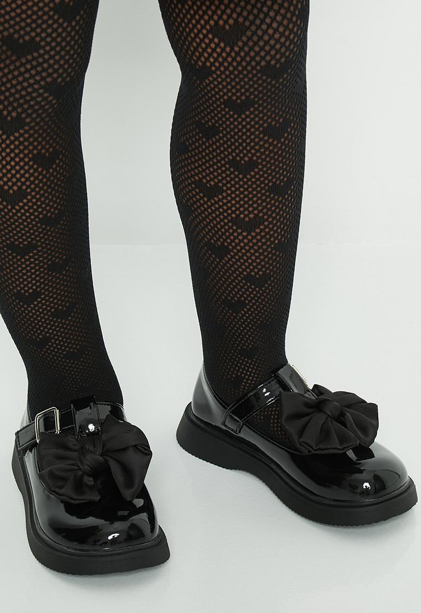 Pop Candy - Girls slip on with bow - black