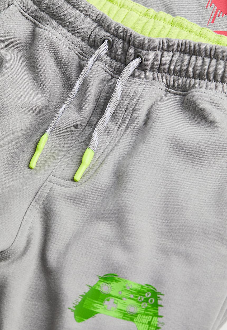 H&M - 2-piece printed sweatshirt set - grey/xbox