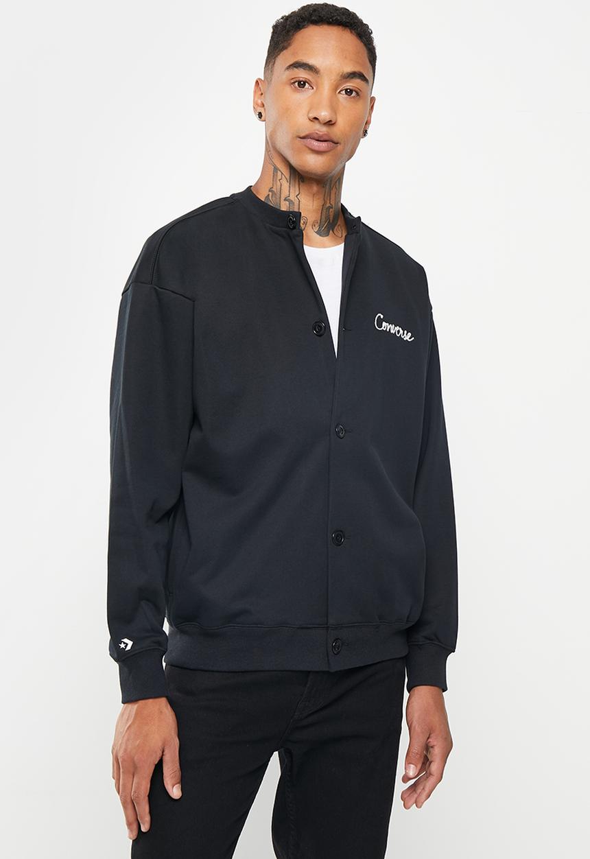 Converse - Chain stitch elevated cardigan - black