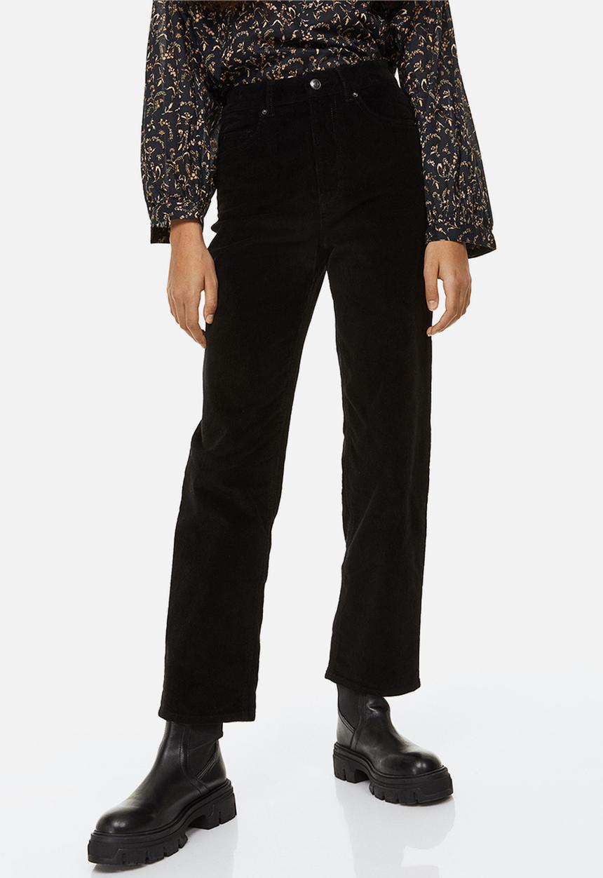 H&M - Slim corduroy trousers - black