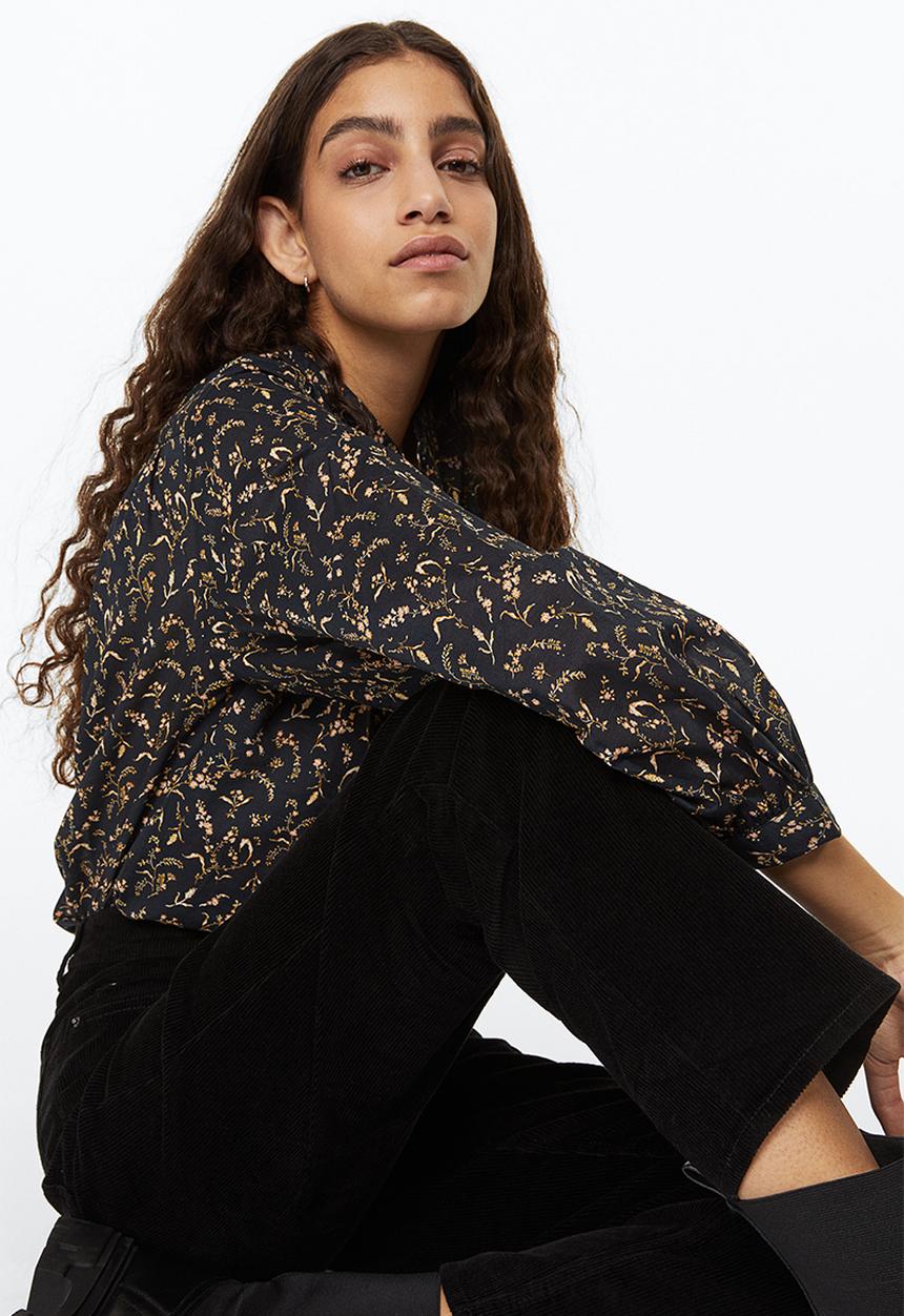 H&M - Slim corduroy trousers - black