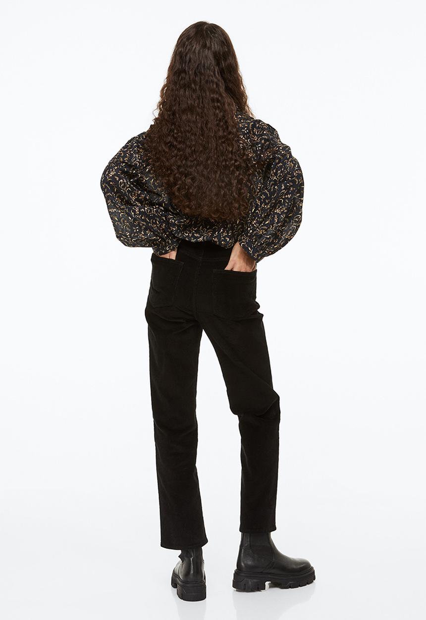 H&M - Slim corduroy trousers - black