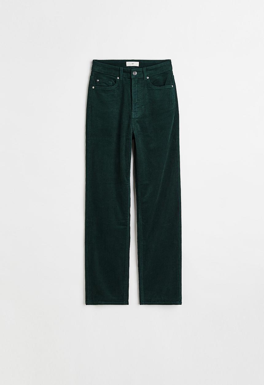 H&M - Slim corduroy trousers - dark green