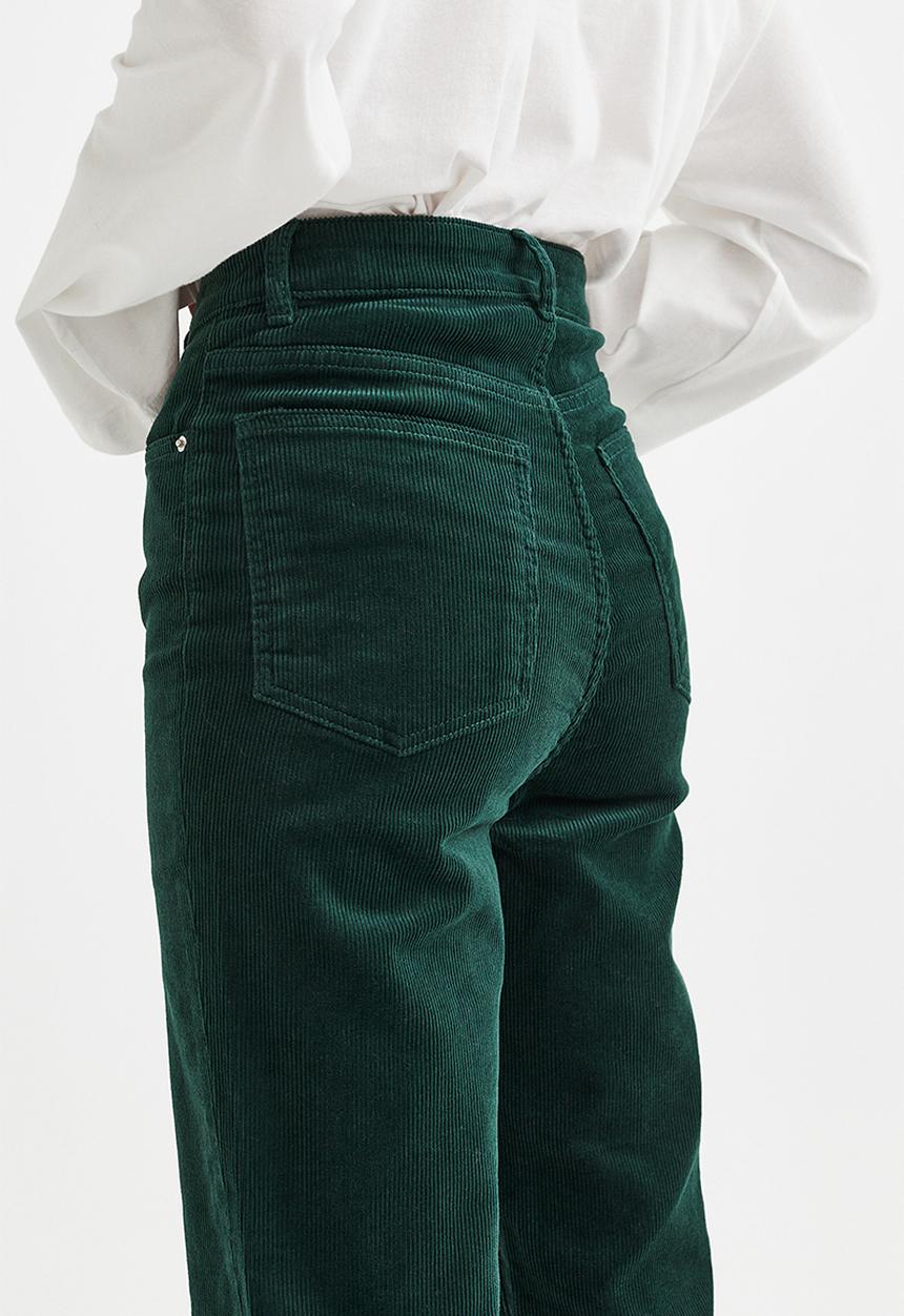 H&M - Slim corduroy trousers - dark green