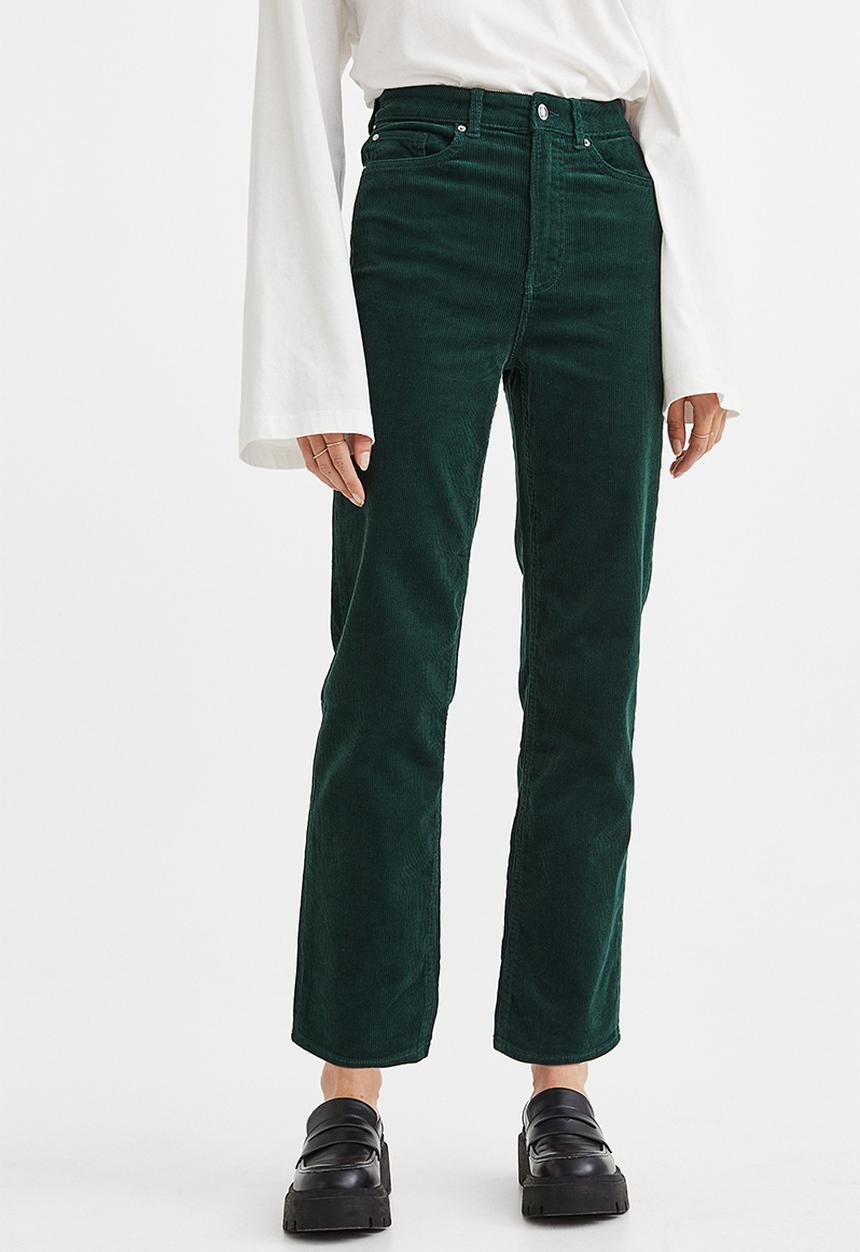 H&M - Slim corduroy trousers - dark green