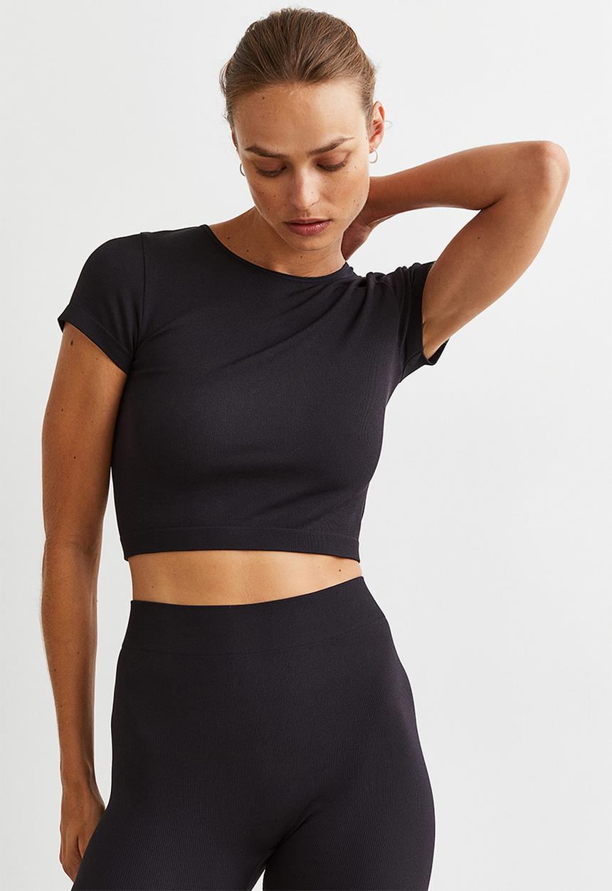 H&M - Thermolite® ribbed T-shirt - black