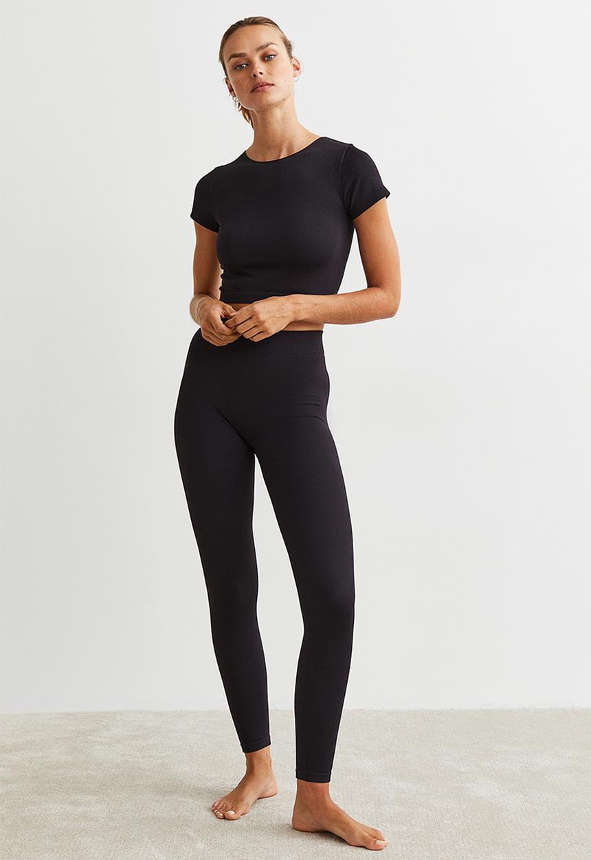 H&M - Thermolite® ribbed T-shirt - black