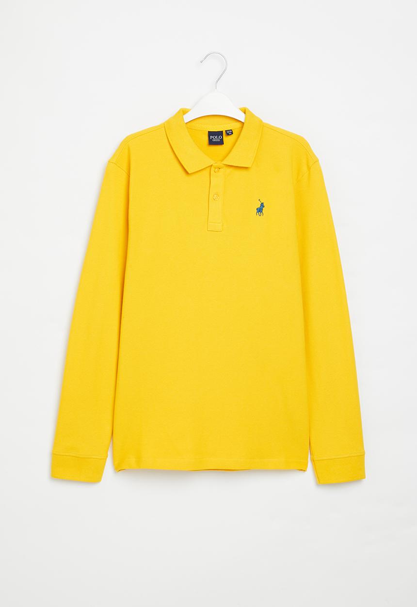 POLO - Boys robert long sleeve golfer - yellow