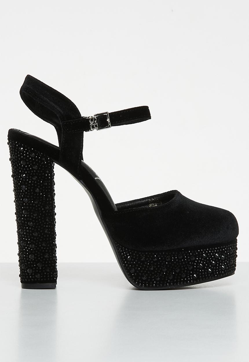 SISSY BOY - Love so high embellished platform heel - black