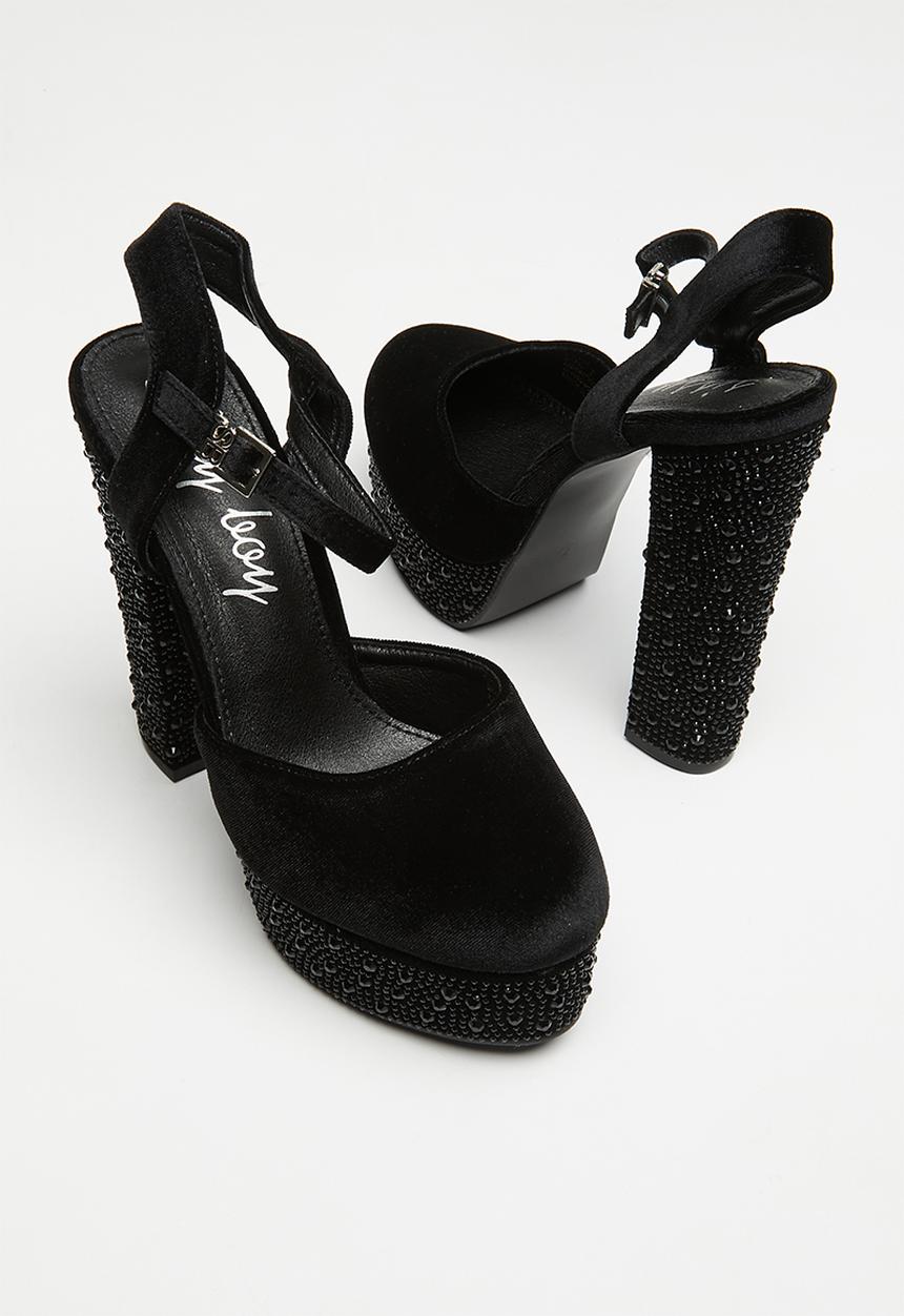 SISSY BOY - Love so high embellished platform heel - black