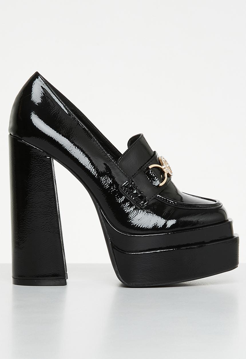 SISSY BOY - A moment platform loafer heel - black