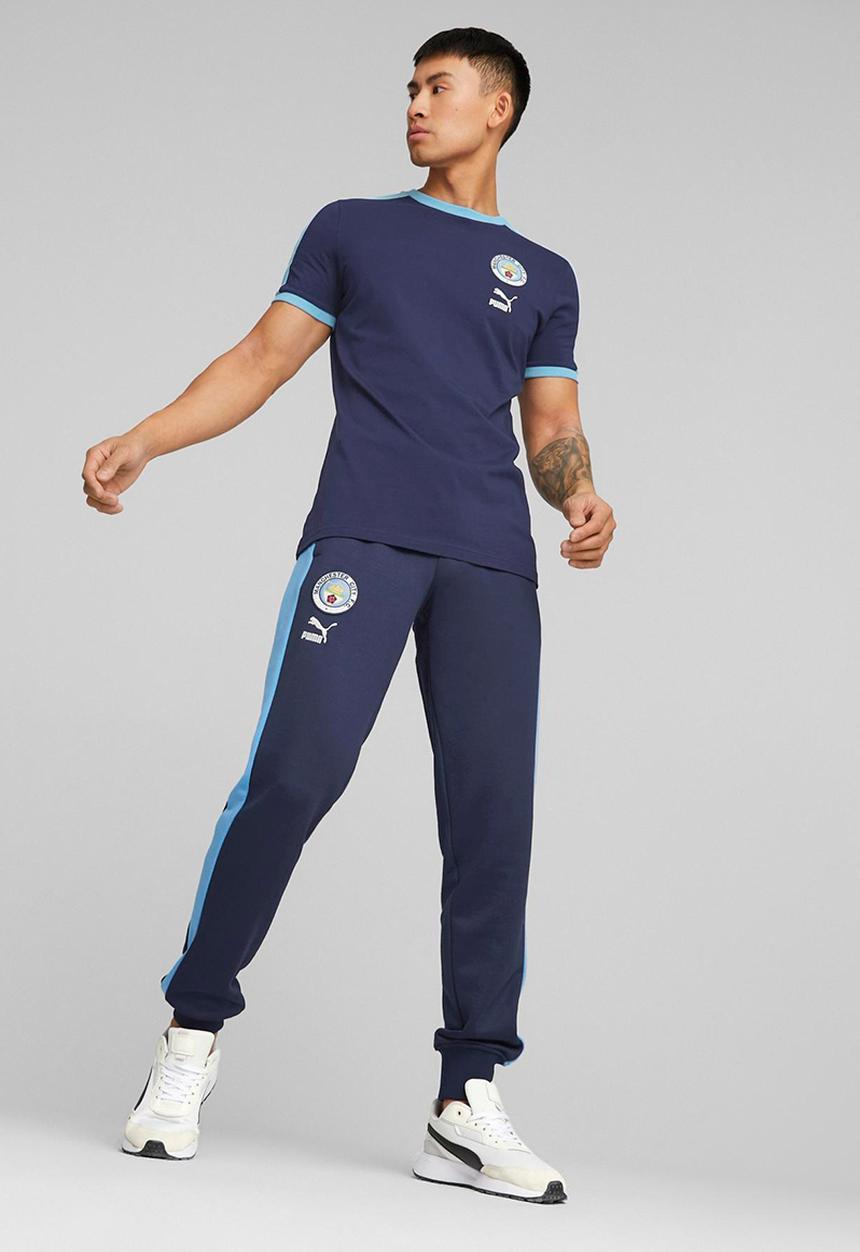 PUMA - Manchester City F.C. ftblHeritage T7 tee - puma navy-team light blue