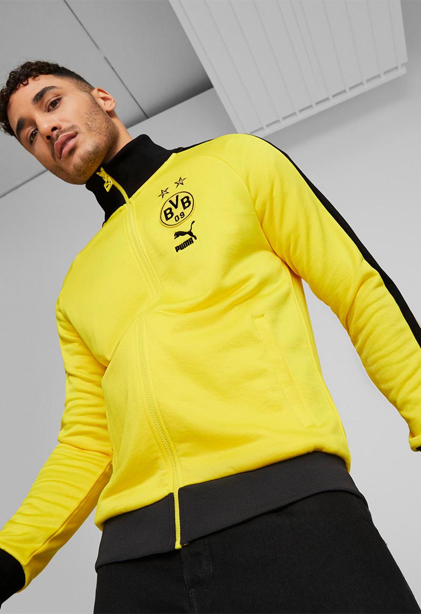 Bvb ftblheritage t7 track jacket - cyber yellow