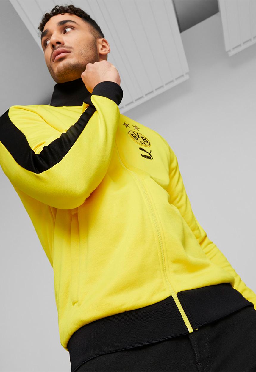Bvb ftblheritage t7 track jacket - cyber yellow