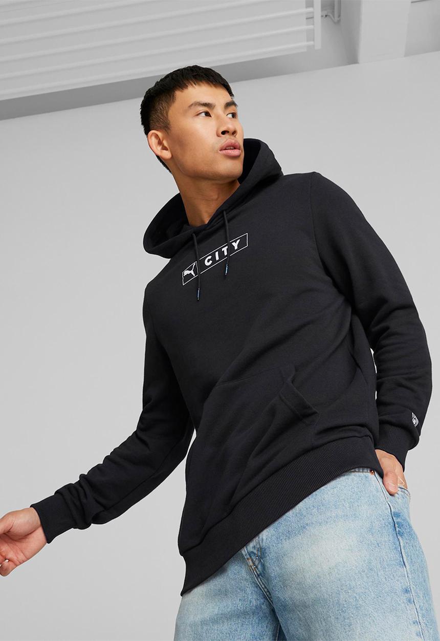 PUMA - Man City FC ftbllegacy hoodie - puma black-team light blue