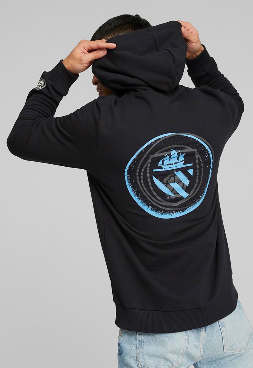 PUMA - Man City FC ftbllegacy hoodie - puma black-team light blue