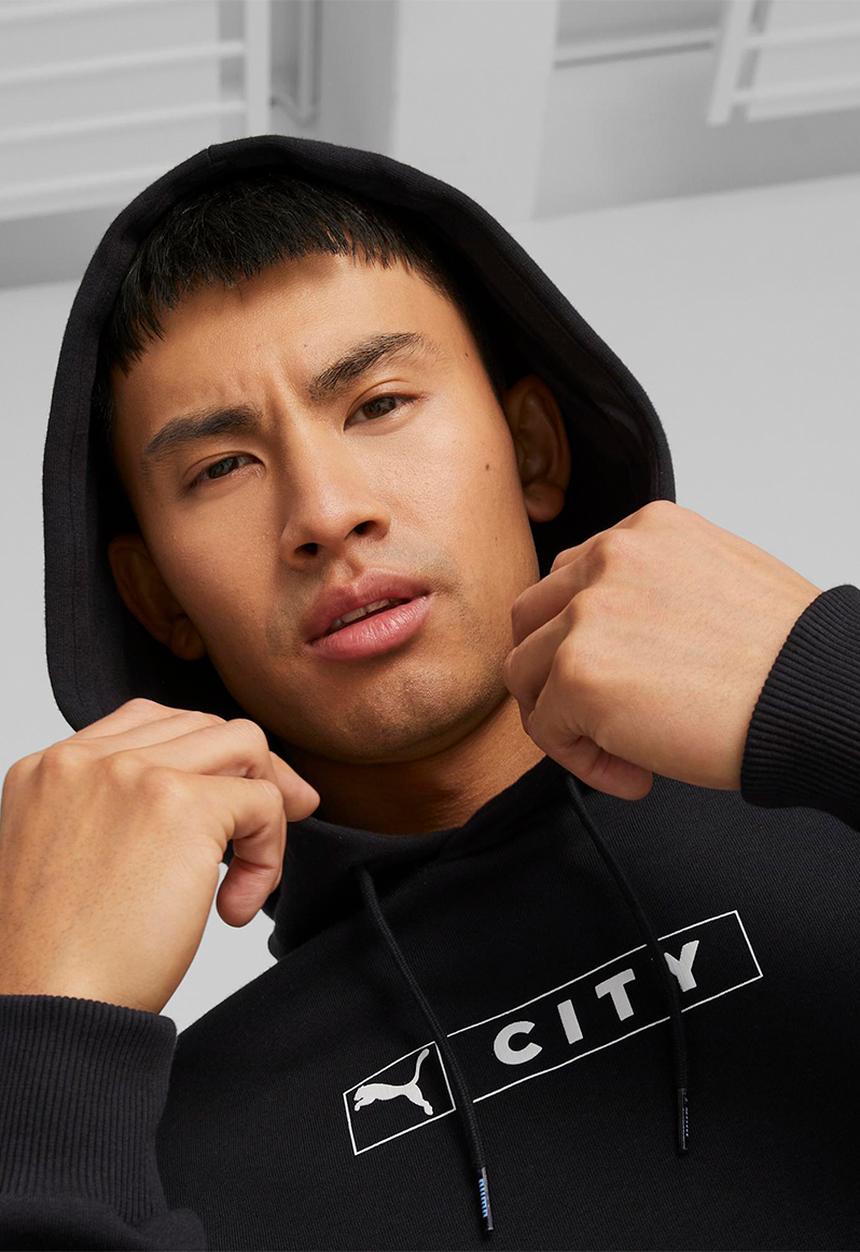 PUMA - Man City FC ftbllegacy hoodie - puma black-team light blue