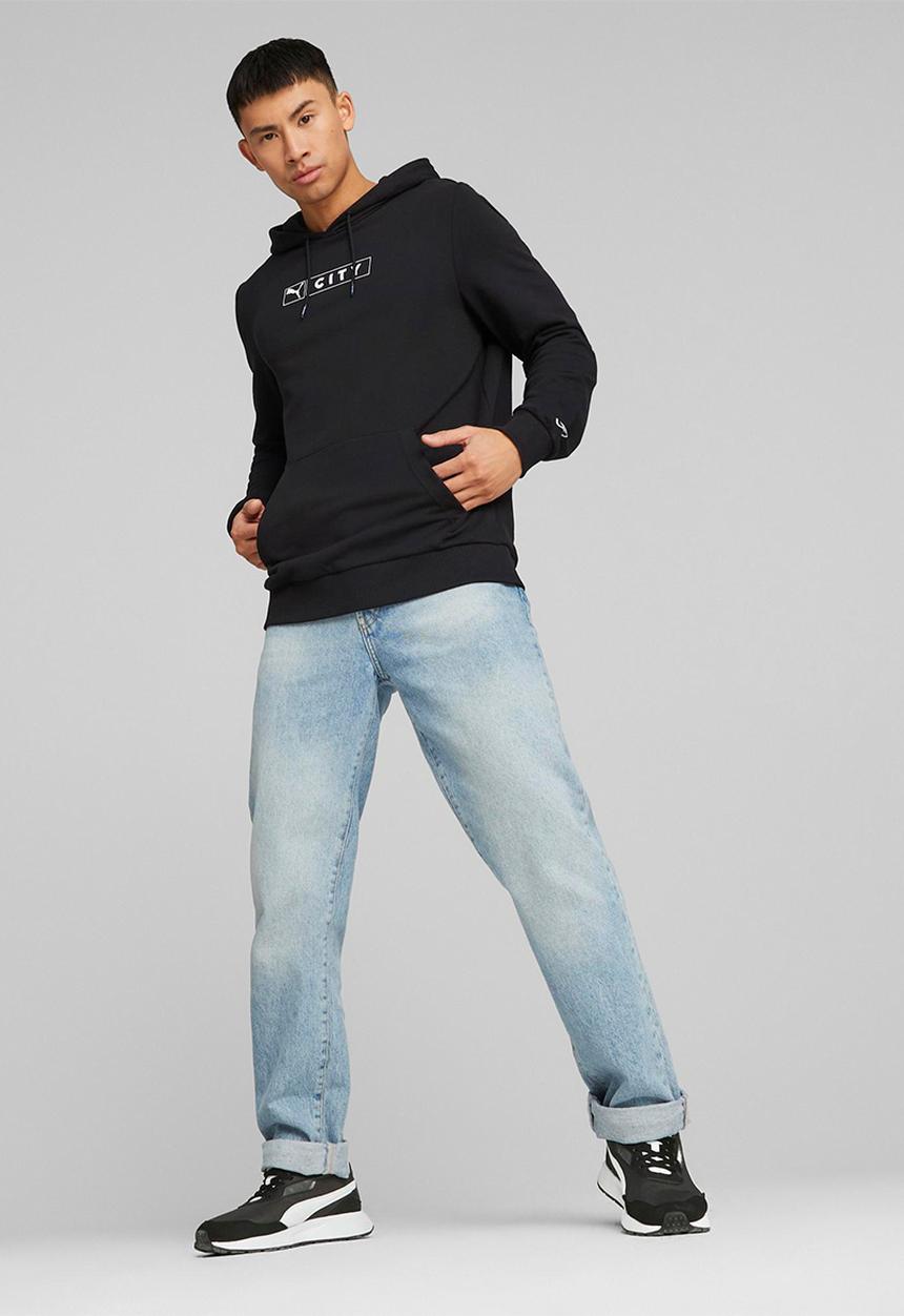 PUMA - Man City FC ftbllegacy hoodie - puma black-team light blue