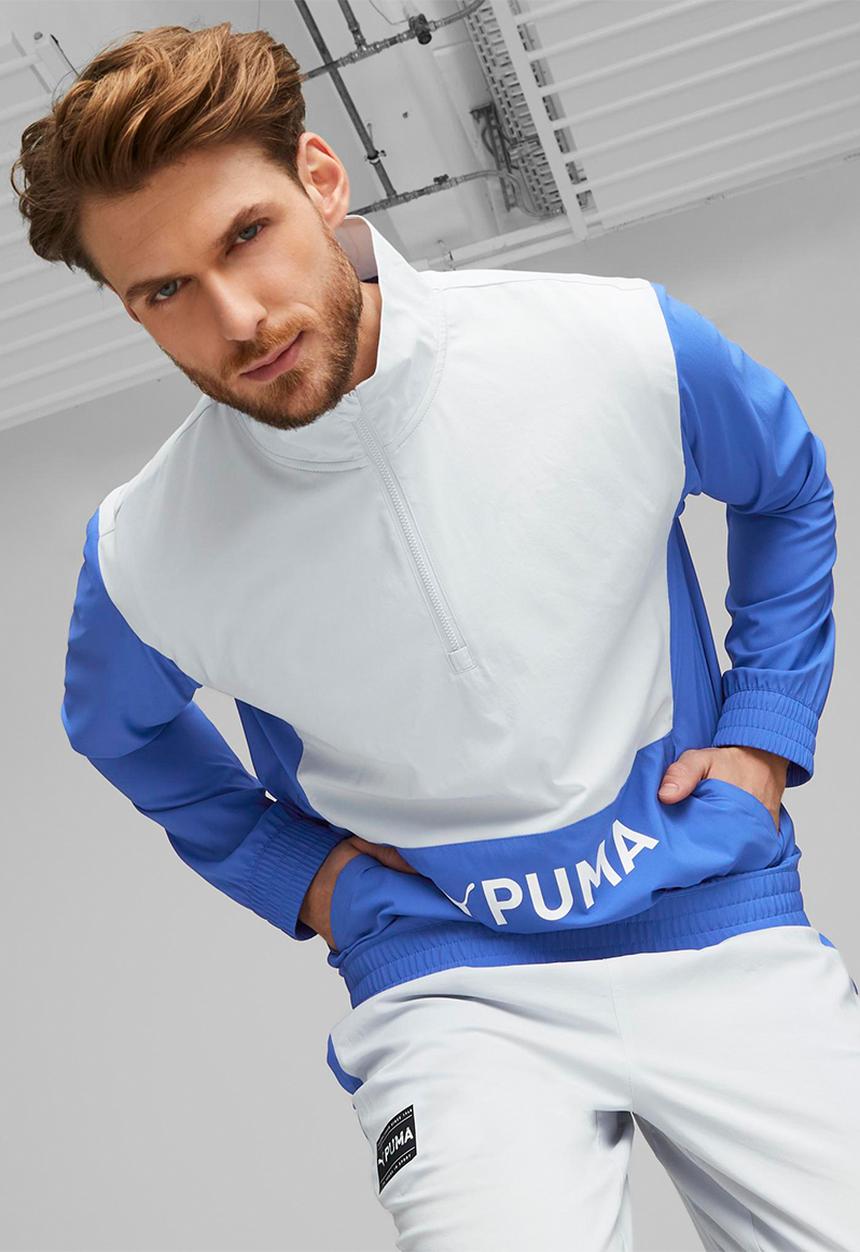 PUMA - Puma fit heritage woven 1/2 zip - royal sapphire-platinum gray