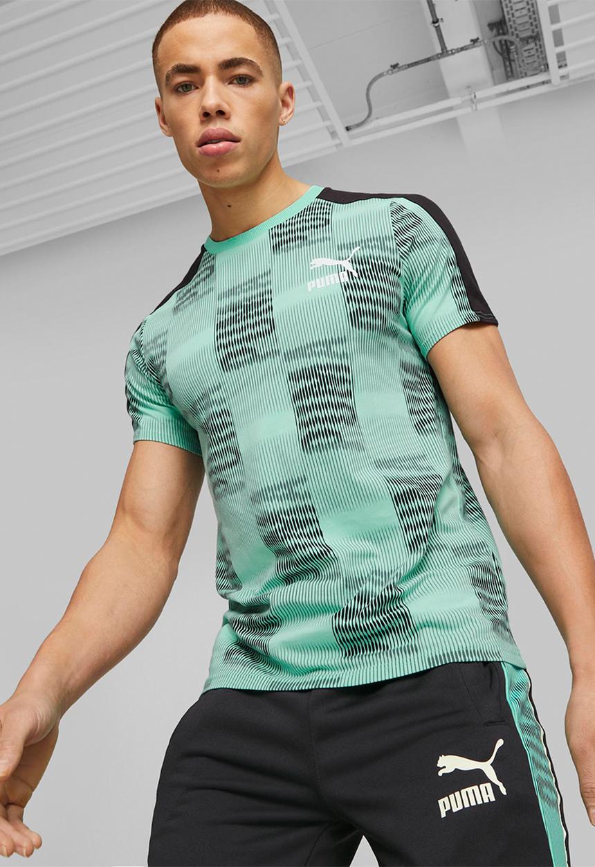 PUMA - T7 sport aop tee - mint-aop