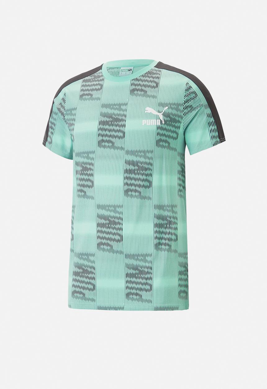 PUMA - T7 sport aop tee - mint-aop