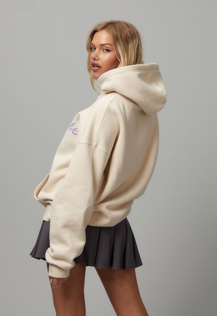 Factorie - Oversized zip through hoodie - light stone/maine state