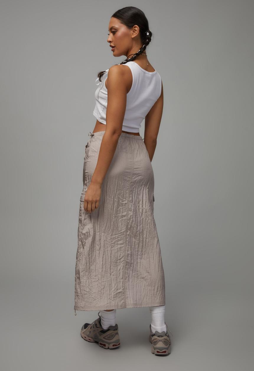 Factorie - Parachute midi skirt - camel