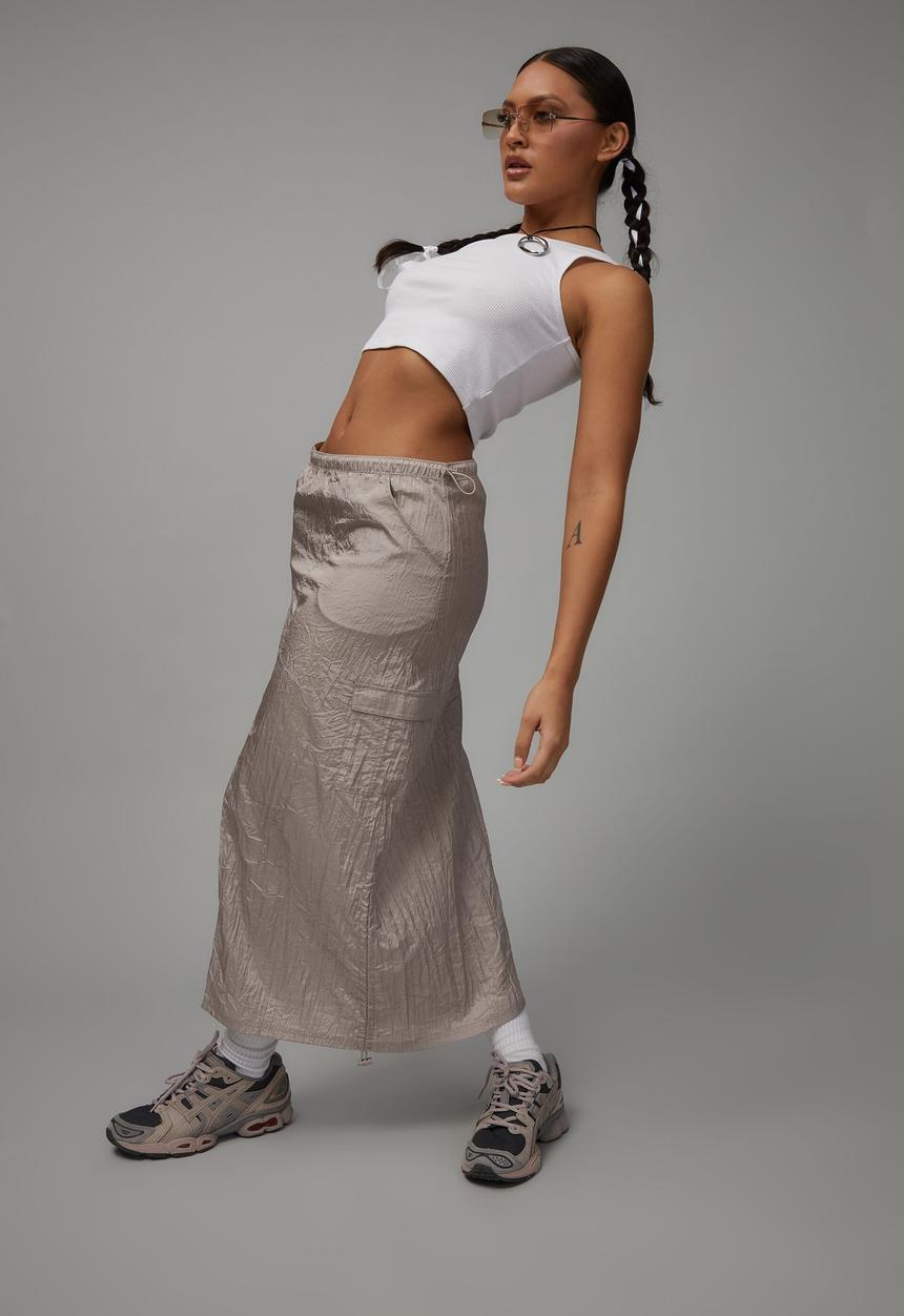 Factorie - Parachute midi skirt - camel
