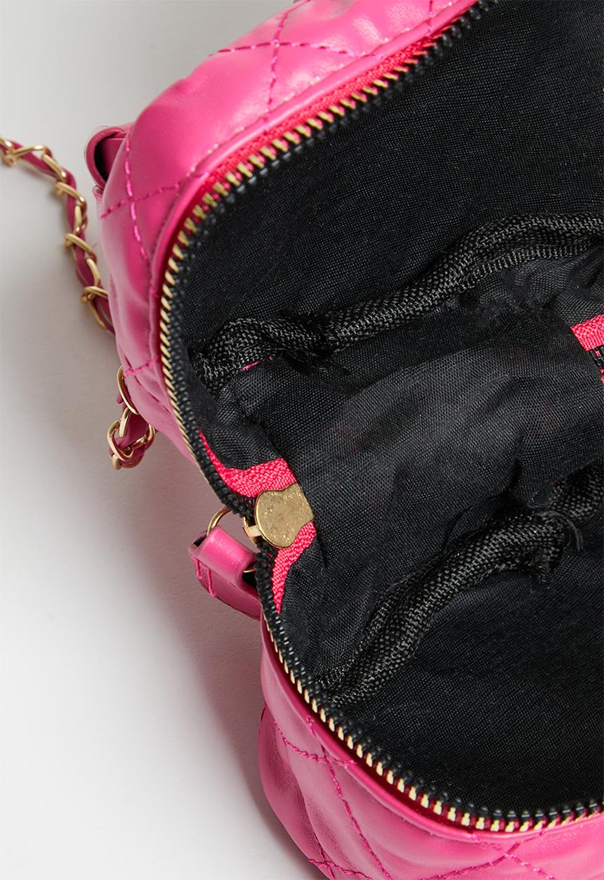 MILLA - Quilted box crossbody bag - pink
