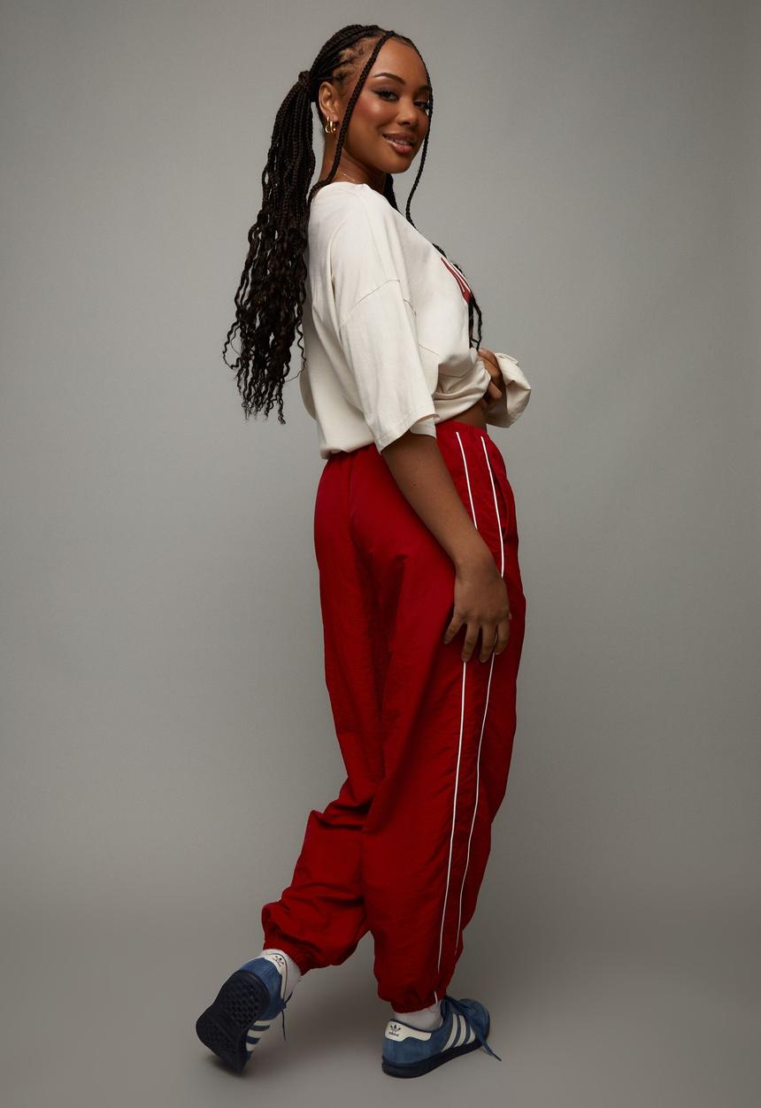 Factorie - Relaxed lightweight track pant - red/white