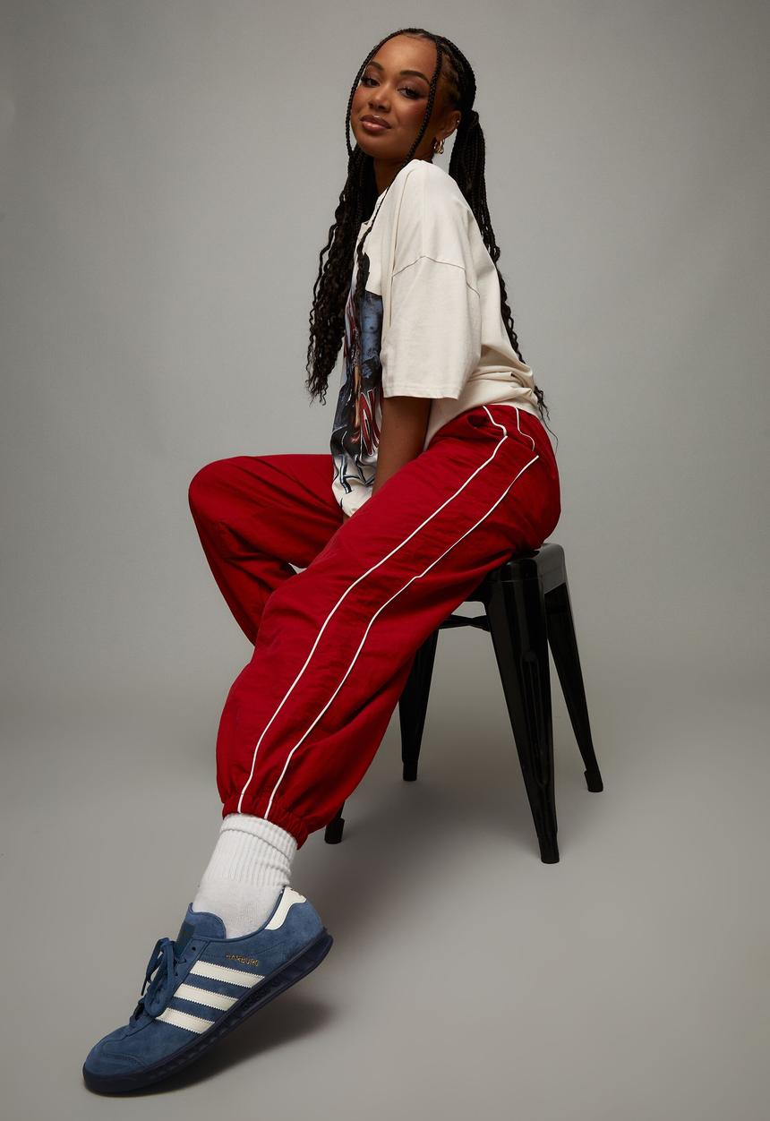 Factorie - Relaxed lightweight track pant - red/white